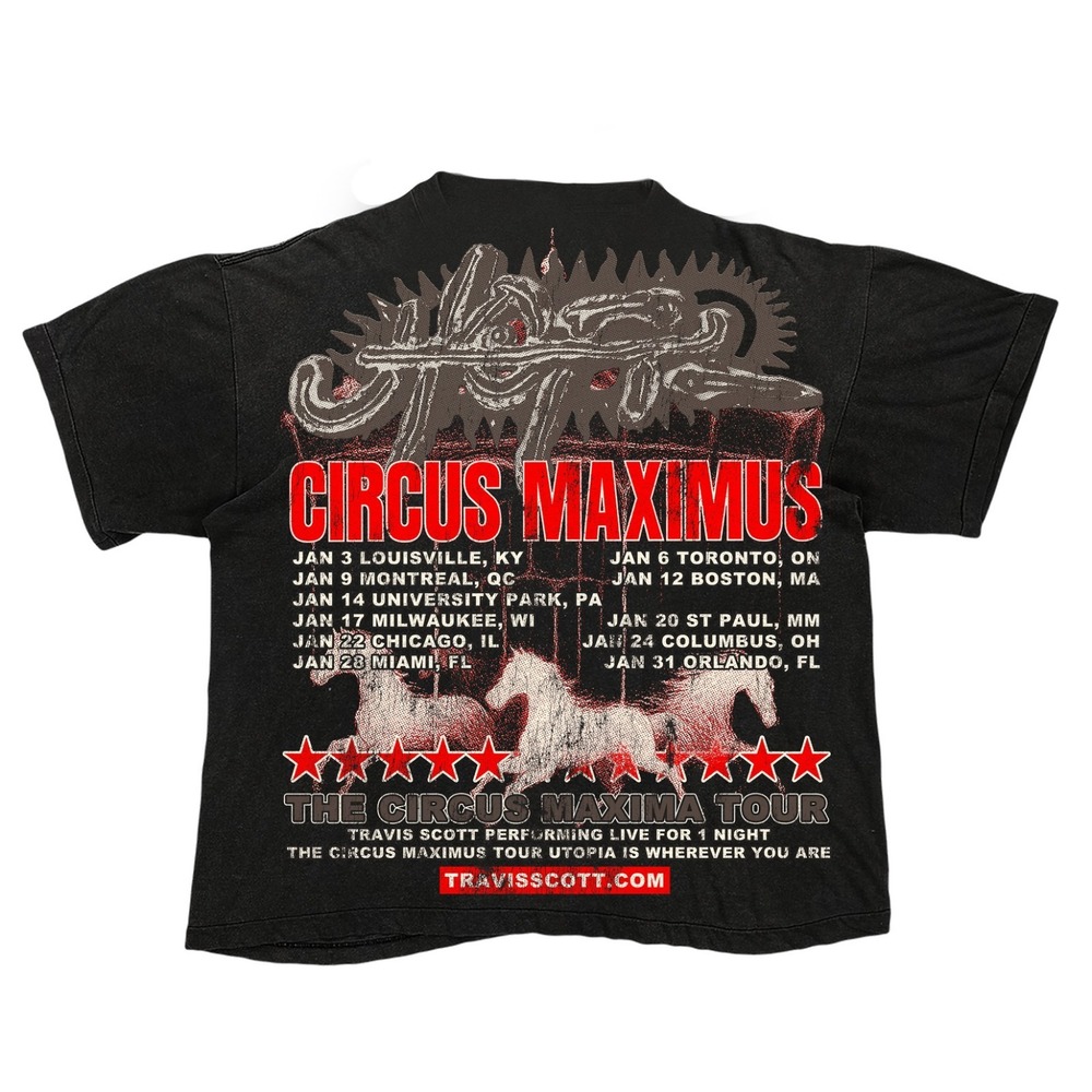AK STUDIOS‎ TRAVIS SCOTT 'CIRCUS MAXIMUS' TOUR TEE BLACK Size XL